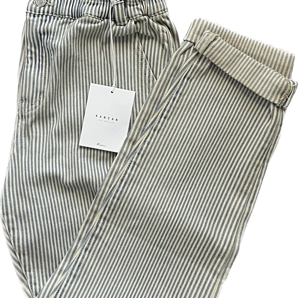 NWT: KanCan Striped Mom jean
